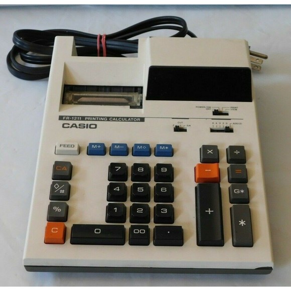 Retro Casio Calculator FR-1211 Electronic AC Powered Printing Calculator - Picture 1 of 12